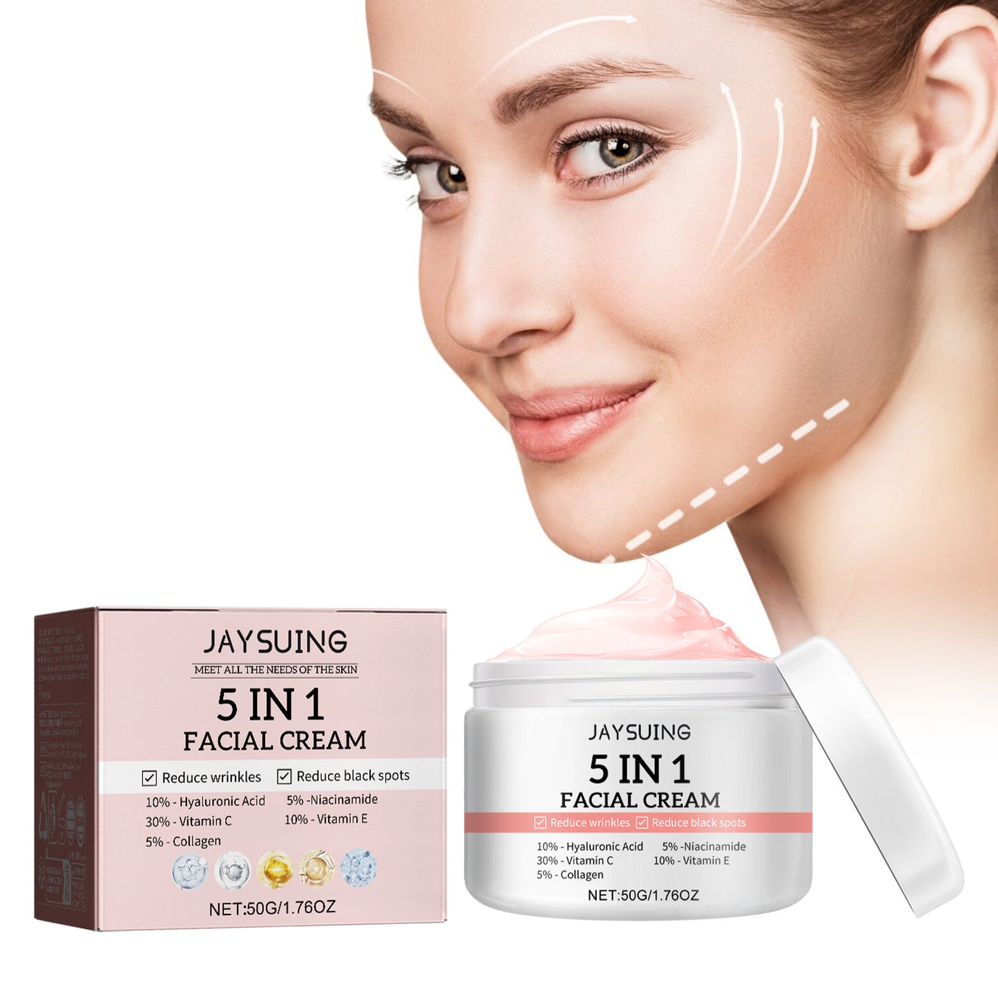 5-in-1 Facial Cream Nourishing Moisturizing Skin Care